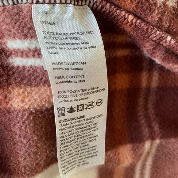 Eddie Bauer shacket women’s flannel fleece jacket LARGE - Picture 8 of 12
